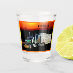 18 Rinder-Lkw in Sunset Personalisiert Schnapsglas
