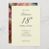 18 Rose 18. Geburtstagsparty Einladung (Vorne/Hinten)