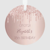 18. Rose Gold Rosa Rosa Tropfen Ornament (Rückseite)