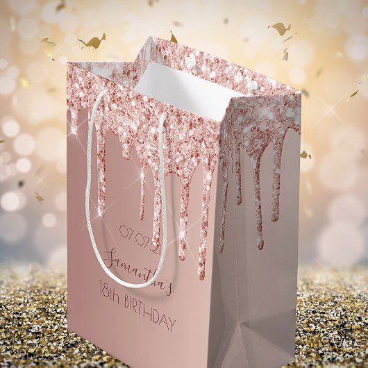 18. Rose Gold Tropfen Mittlere Geschenktüte