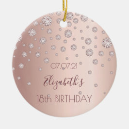 18. Rose Golddiamanten funkeln 18 Keramik Ornament