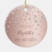 18. Rose Golddiamanten funkeln 18 Keramik Ornament (Hinten)