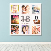 18. Rose Goldname Foto Collage Leinwanddruck (Insitu (Holzboden))