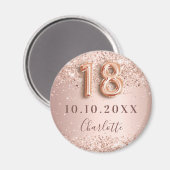 18. Rose Goldrot Save the Date Magnet (Vorderseite/Rückseite)