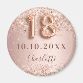 18. Rose Goldrot Save the Date Magnet (Vorne)