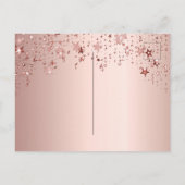 18. Rose Goldsterne Save the Date Postkarte (Rückseite)