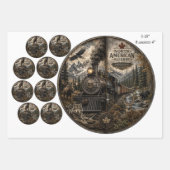 18" Runde Wilderness Train Eisenbahn Adler  Geschenkpapier Set (Vorderseite 3)