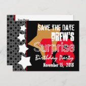 18. Save the Date Moderner Geburtstag A07 Ankündigungspostkarte (Vorne/Hinten)