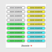 18 Slip Tags mit vollem Namen - Aufkleber für Schü (Blatt)