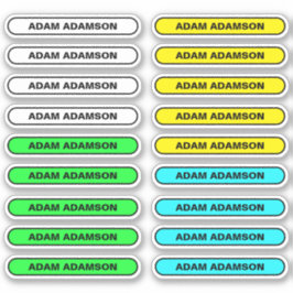 18 Slip Tags mit vollem Namen - Aufkleber für Schü
