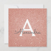 18. Sparkle Rose Gold Blush Pink Foto Einladung (Vorderseite)