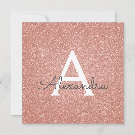 18. Sparkle Rose Gold Blush Pink Foto Einladung (Vorderseite)