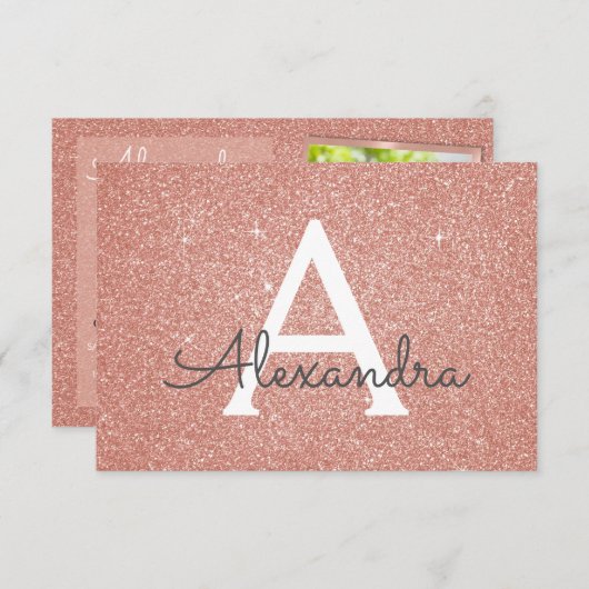 18. Sparkle Rose Gold Blush Pink Foto Einladung (Vorne/Hinten)