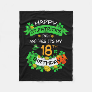 18. St Patricks Tag Geburtstag Geschenke Boys Girl Fleecedecke