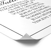 18 Tabelle Einfache Eleganz Hochzeitskarte Poster (Ecke)