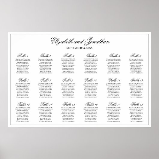 18 Tabelle Einfache Eleganz Hochzeitskarte Poster (Vorne)