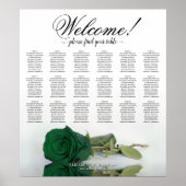 18 Tabelle Elegant Emerald Green Rose Seating Char Poster (Vorne)