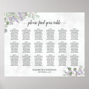 18 Tabelle Eukalyptus Lavender Wedding Seating Cha Poster