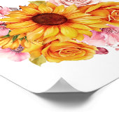 18 Tabelle Gelb Rosa Blumenübersicht Poster (Ecke)