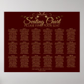 18 Tabelle Gold & Auburn Brown Hochzeitstabelle Poster (Vorne)