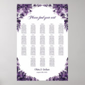 18 Tabelle Lila Blumenzwiebelkarte Poster (Vorne)