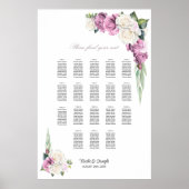 18 Tabelle Rosa Farbblütendiagramm Poster (Vorne)