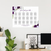 18 Tabelle Rustikale Lila Rose Hochzeitstabelle Poster (Heimbüro)