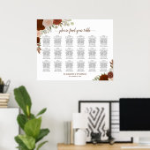 18 Tabelle Rustikale Rose Herbst Hochzeitstabelle Poster (Heimbüro)