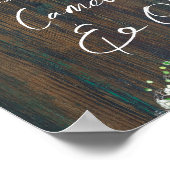 18 Tabelle Rustikales Holz Gypsophila FOTO SITZEND Poster (Ecke)