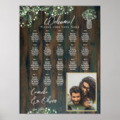 18 Tabelle Rustikales Holz Gypsophila FOTO SITZEND Poster (Vorne)