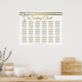 18 Tabelle White & Gold Hochzeitsdiagramm Poster (Küche)