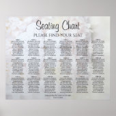 18 Tabelle White Hearts Peony Wedding Seating Char Poster (Vorne)