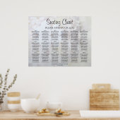 18 Tabelle White Hearts Peony Wedding Seating Char Poster (Küche)