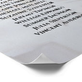 18 Tabelle White Hearts Peony Wedding Seating Char Poster (Ecke)