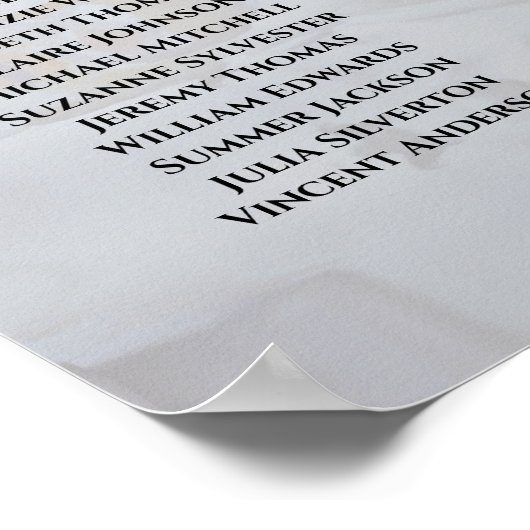 18 Tabelle White Hearts Peony Wedding Seating Char Poster (Ecke)