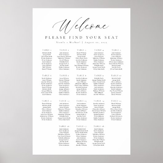 18 Tabellen - Begrüßungsdiagramm Poster (Vorne)