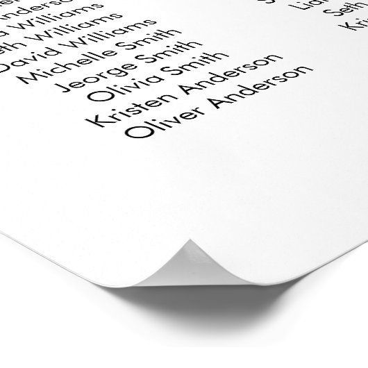 18 Tabellen Unsere Lieblings-Sitzplan Poster (Ecke)