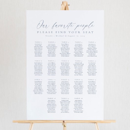 18 Tabellen Unsere Lieblingssitzkarte Poster