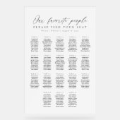 18 Tables Favorite People Acrylic Seating Chart Acrylschild (Vorderseite)