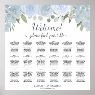 18 Tafelblau-Rose Hochzeitstabelle Poster