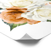 18 Tafelbrennen Orangefarbene, weiße Blumenbezugsk Poster (Ecke)