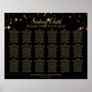 18 Tafelgoldfarben - Schwarze Hochzeitsskala für G Poster
