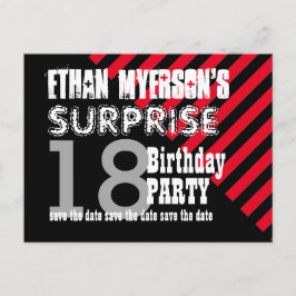 18. TEEN Überraschung Geburtstag Save the Date A09 Ankündigungspostkarte