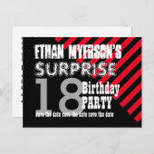 18. TEEN Überraschung Geburtstag Save the Date A09 Ankündigungspostkarte (Vorne/Hinten)