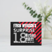 18. TEEN Überraschung Geburtstag Save the Date A09 Ankündigungspostkarte (Stehend Vorderseite)