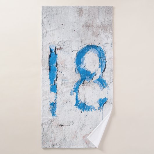 18 Text an der Wand Badehandtuch (Badehandtuch)