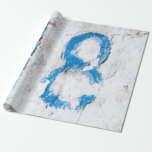 18 Text an der Wand Geschenkpapier