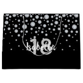 18 th birthday black name glamorous diamonds große geschenktüte (Vorderseite)