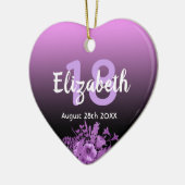 18 th birthday purple black floral name keramik ornament (Links)