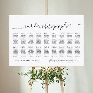 18 Tisch Elegant unsere Lieblings-Sitzkarte Poster